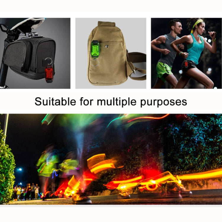 Multifunctional Portable Bicycle Taillight Helmet Light Running Warning Light Luminous Keychain (Blue) by bashfashion