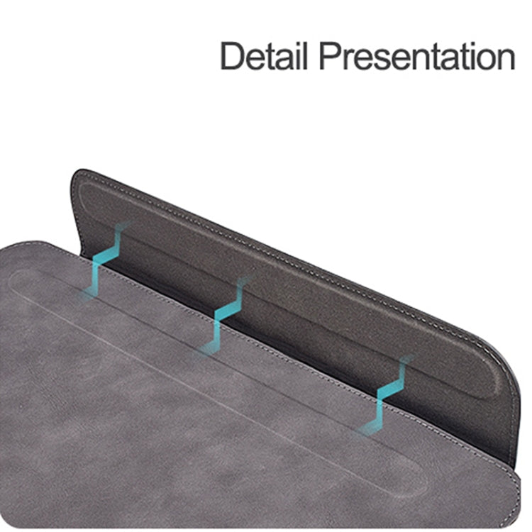 PU03 Lightweight Sheepskin Notebook Liner Bag, Size:14.1-15.4 inch(Deep Space Gray) by bashfashion