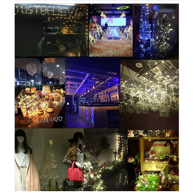 2m Silver Color Copper Wire String Light Festival Lamp / Decoration Light Strip, 20 LEDs SMD 0603 IP65 Waterproof CR2032 Button Batteries(Red Light) by bashfashion