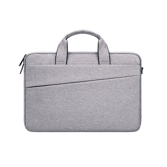 ST03S 14.1 inch Double Side Pockets Wearable Oxford Cloth Soft Handle Portable Laptop Tablet Bag(Grey) by bashfashion