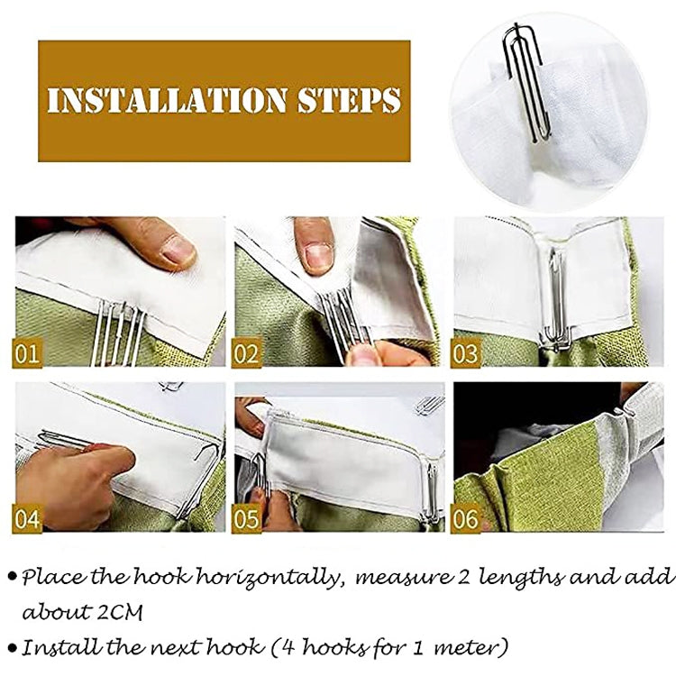 2 Sets Four Claw Hook Set Curtain Replacement Hook(Silver) by bashfashion