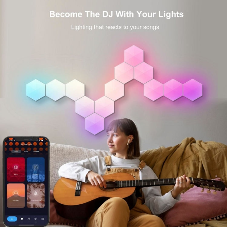 Gaming Ambient Light Smart Chiclet Backdrop Quantum Wall Light, Versions: Bluetooth(10 PCS/Set) by bashfashion