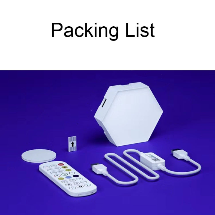 12pcs/set RGB Symphony Hexagon Lights DIY Bedside Ambient Wall Lamp Smart Honeycomb Light(WIFI-APP) by bashfashion