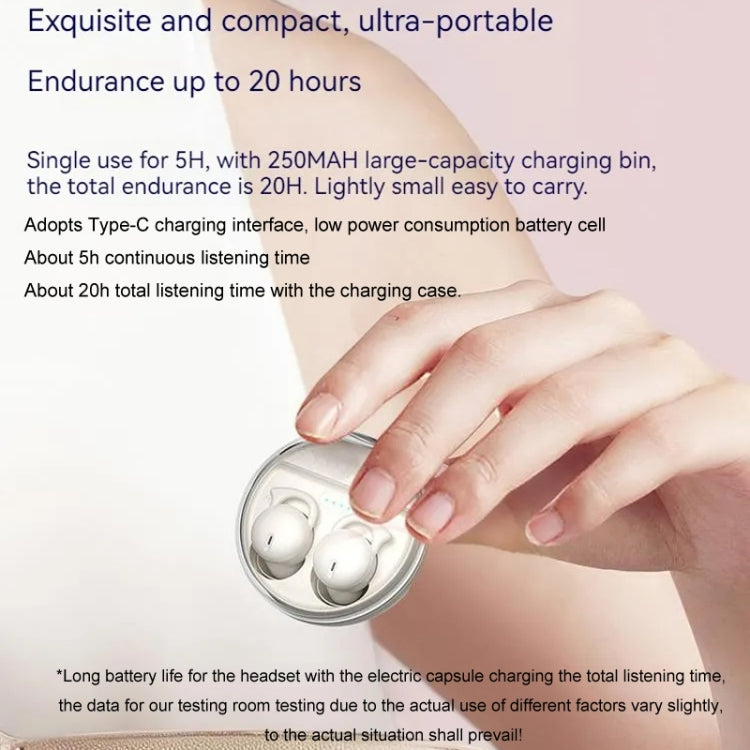 Q26 Bluetooth 5.3 Sleep Mini Wireless Bluetooth Earphone Invisible Comfortable Noise Canceling Earphones(Skin Color) by bashfashion