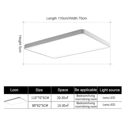 Macaron LED Rectangle Ceiling Lamp, 3-Colors Light, Size:88x62cm(Blue) by bashfashion