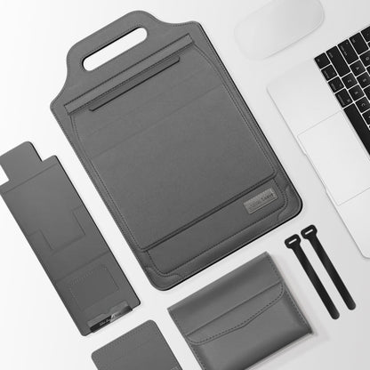 12 inch Multifunctional Mouse Pad Stand Handheld Laptop Bag(Grey) by bashfashion
