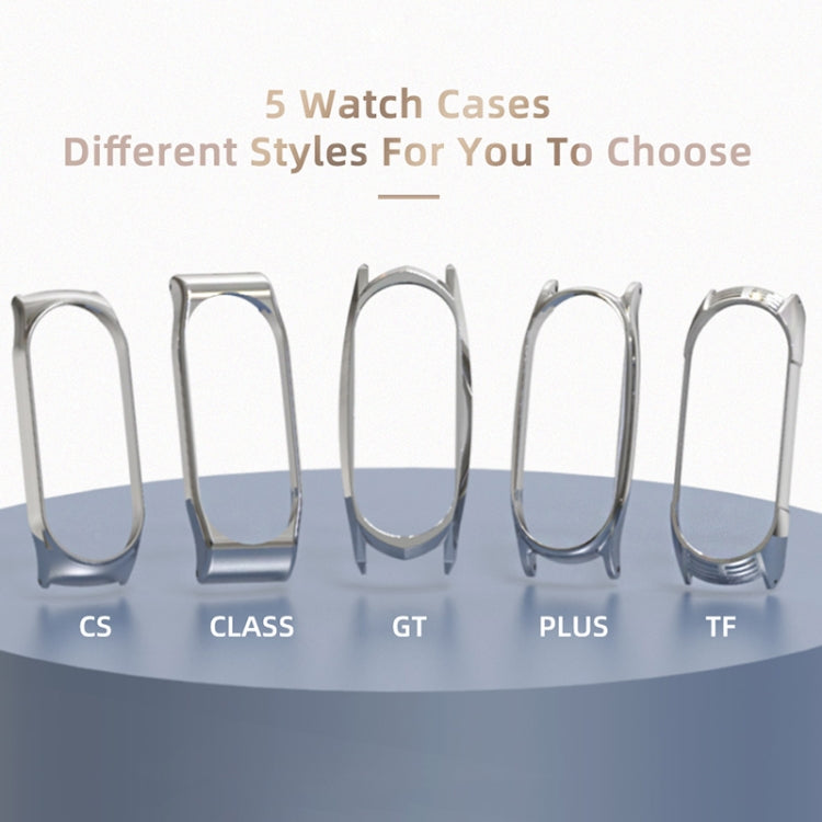 For Xiaomi Mi Band 6 / 5 / 4 / 3 Mijobs Flat Hole Silicone Watch Band, Style:Plus Case(Grey+Silver) by MIJOBS