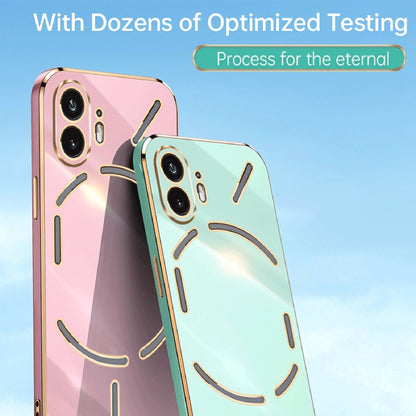 For Nothing Phone 2 XINLI Straight Edge 6D Electroplate TPU Phone Case(Cherry Purple) by XINLI