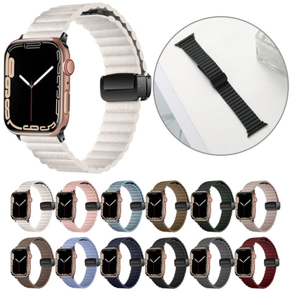For Apple Watch Series 3 42mm Water Ripple Magnetic Folding Buckle Watch Band, Style: Bold Version(Starlight Color) by bashfashion