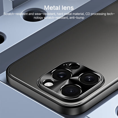 For iPhone 15 Plus R-JUST RJ-61 Electroplating Frosted TPU + PC Phone Case with Holder(Blue) by R-JUST