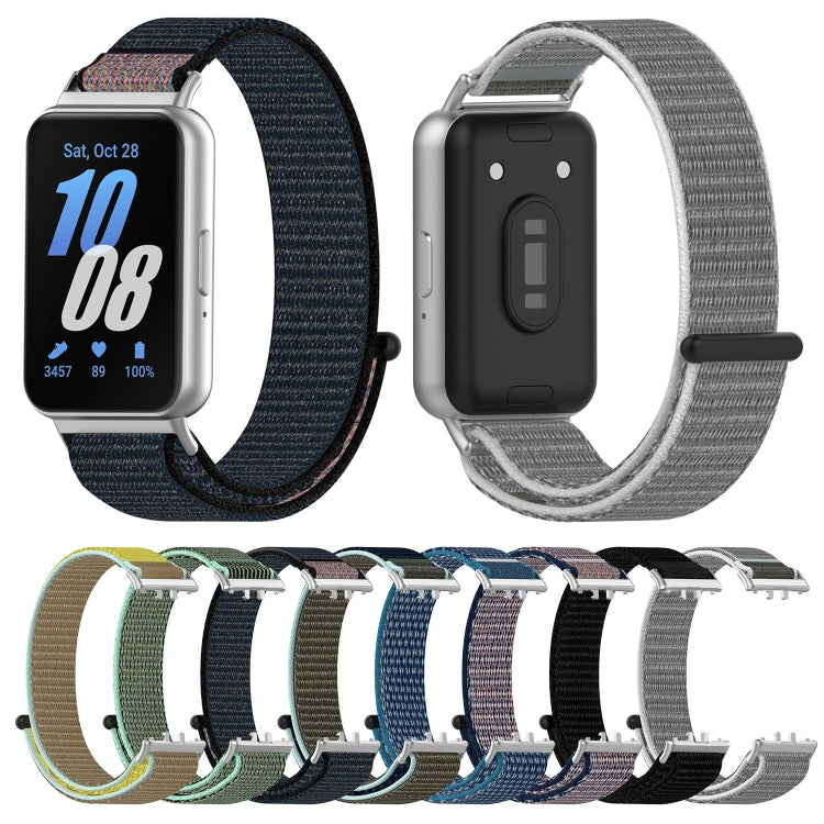 For Samsung Galaxy Fit 3 Nylon Loop Hook and Loop Fastener Watch Band(Black) by bashfashion