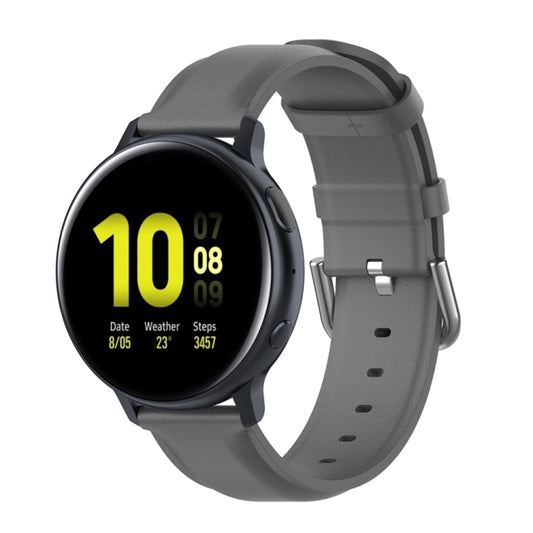 For Galaxy Watch Active3 / Galaxy Watch 3 41mm 20mm Universal Leather Watch Band(Grey) by bashfashion