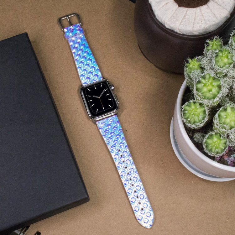 For Apple Watch 5 & 4 40mm / 3 & 2 & 1 38mm Discolor Glitter Fish Scale Texture Watch Band(Square) by bashfashion