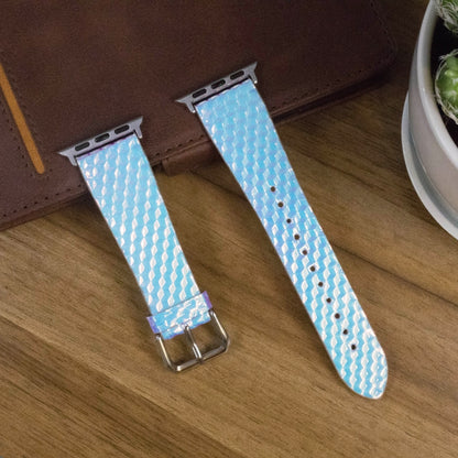 For Apple Watch 5 & 4 44mm / 3 & 2 & 1 42mm Discolor Glitter Fish Scale Texture Watch Band(Rhombic) by bashfashion