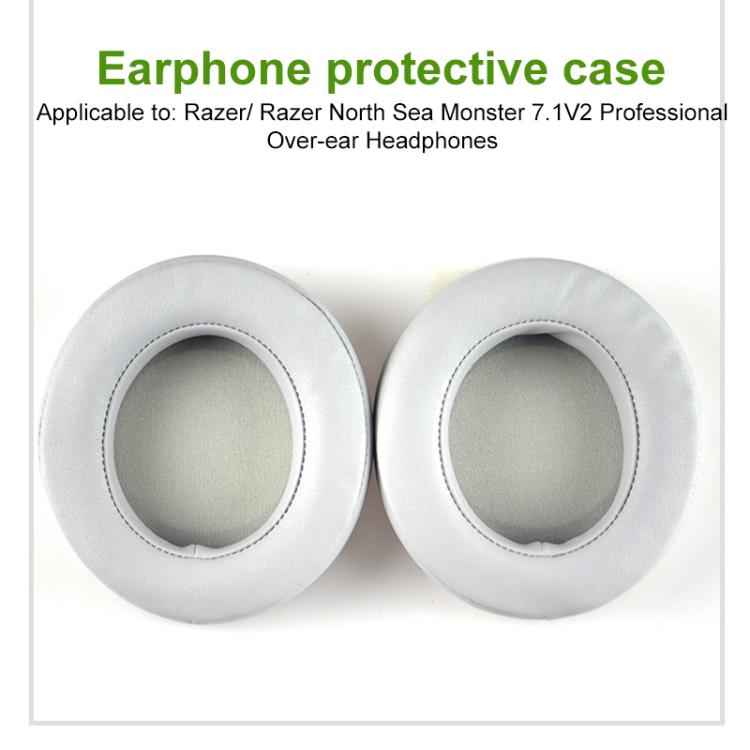 1 Pair Rotating Snap-on Replacement Earpads For Razer Kraken Pro V2, Material:Protein Leather(Black Green) by bashfashion