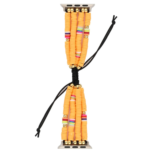 Bohemian Style Soft Ceramic Beaded Strap For Apple Series 7 41mm / 6 & SE & 5 & 4 40mm / 3 & 2 & 1 38mm(Yellow) by bashfashion