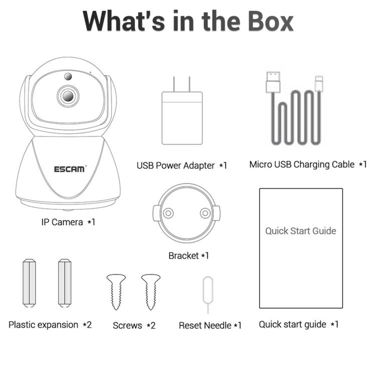 ESCAM PT201 HD 1080P Dual-band WiFi IP Camera, Support Night Vision / Motion Detection / Auto Tracking / TF Card / Two-way Audio, EU Plug by ESCAM