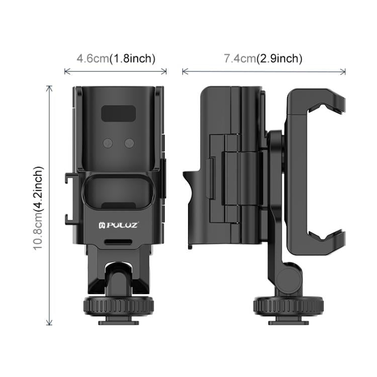 For DJI OSMO Pocket 3 PULUZ Protective Frame Expansion Phone Clamp, Compatible with Tripod Pole (Black) by PULUZ