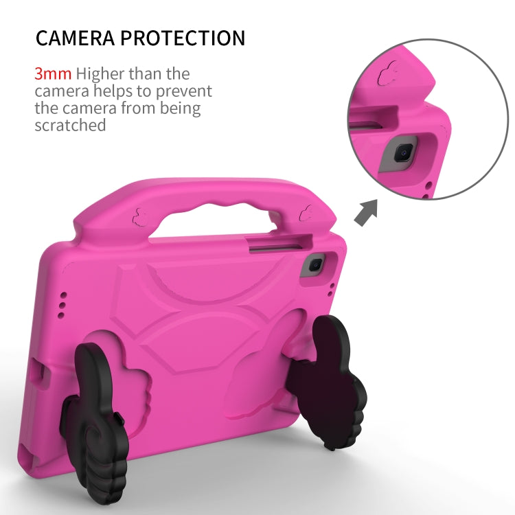 For Samsung Galaxy Tab A8 10.5 2021 X200 / X205 Thumb Bracket EVA Shockproof Tablet Case(Rose Red) by bashfashion