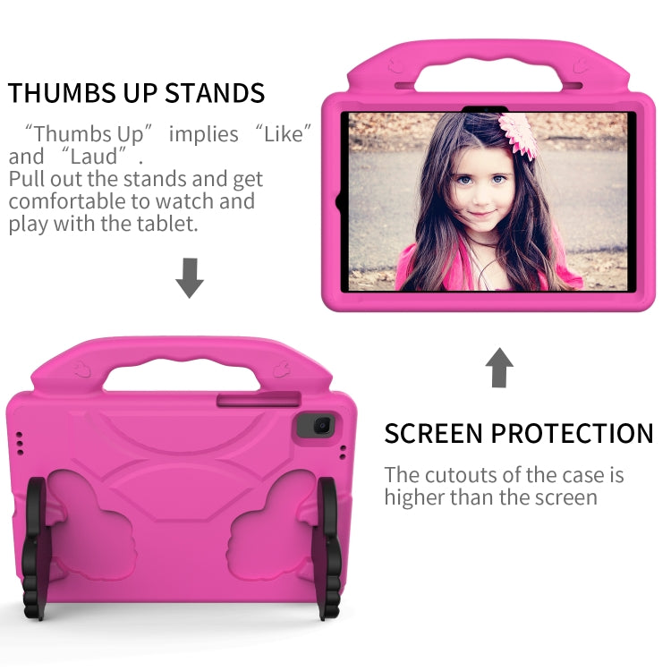 For Samsung Galaxy Tab A8 10.5 2021 X200 / X205 Thumb Bracket EVA Shockproof Tablet Case(Rose Red) by bashfashion