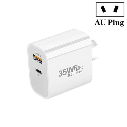 [HK Warehouse] PD35W USB-C / Type-C + QC3.0 USB Dual Port Charger, AU Plug by bashfashion