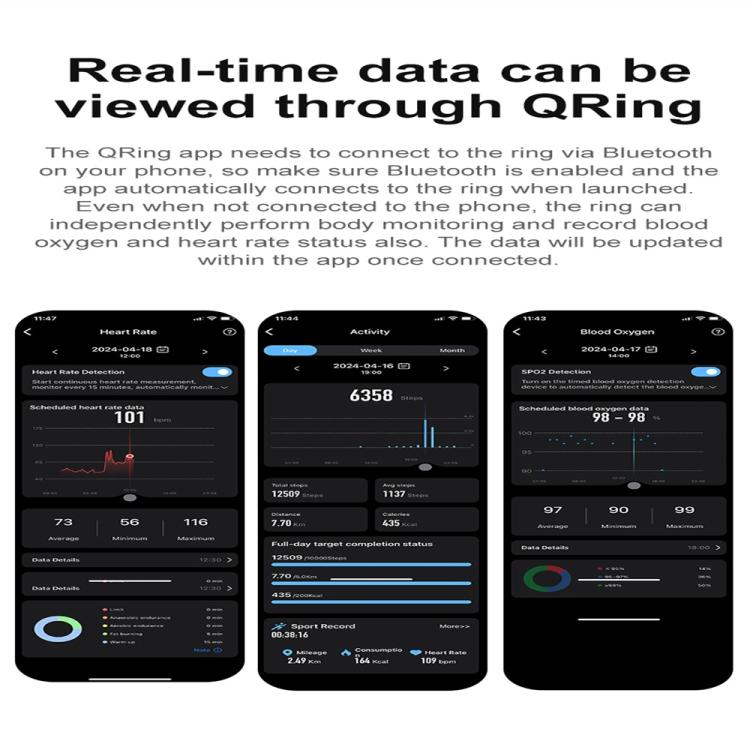 R04 SIZE 10 Smart Ring, Support Heart Rate / Blood Oxygen / Sleep Monitoring / Take Photos(Silver) by bashfashion