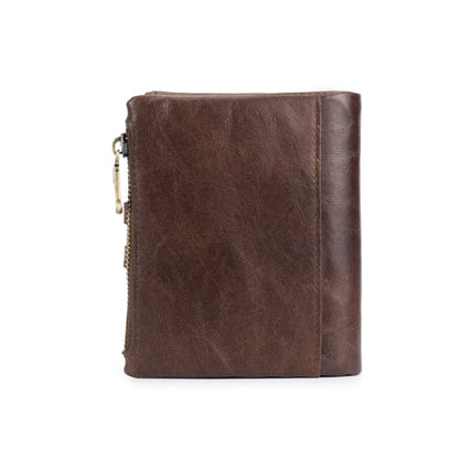 BULL CAPTAIN 021 Leather Men Vertical Wallet Short Multi-Function Wallet(Brown) by BULL CAPTAIN