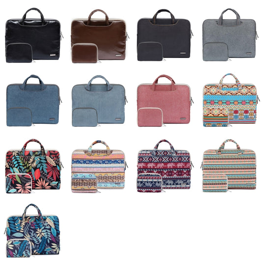 LiSEN LS-116 Simple Laptop Bag Business Laptop Liner Bag, Size: 15.6 inch(Canvas Small Elephant Red) by LiSEN