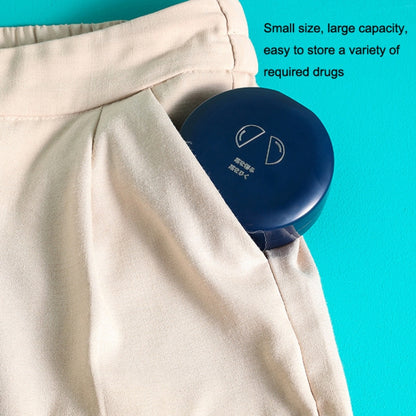 Double-layer Round Eight Grids Portable Medicine Box with Cutter(White) by bashfashion