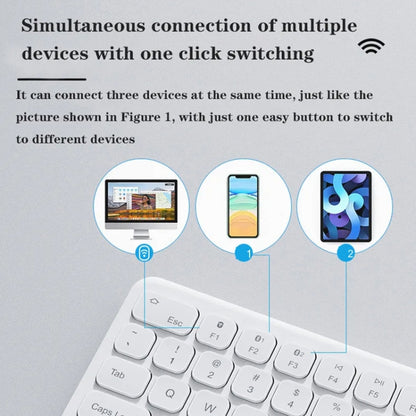 B087 2.4G Portable 78 Keys Dual Mode Wireless Bluetooth Keyboard And Mouse, Style: Keyboard Mouse Set Green by bashfashion