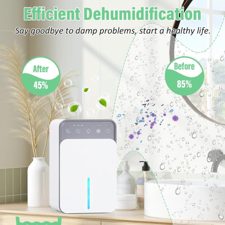 1500ml Semiconductor Dehumidifier with Automatic Defrost Function, Timer, Sleep Mode EU Plug by bashfashion