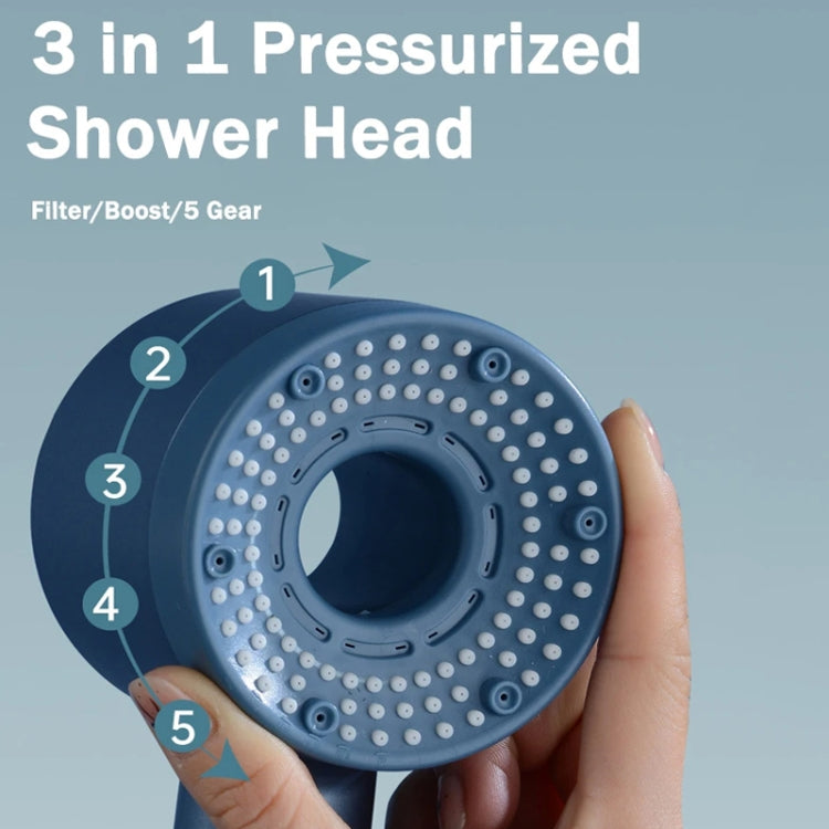 High-Pressure Handheld Shower Head With 5 Spray Modes Filtered Showerhead, Spec: Basic Gray by bashfashion