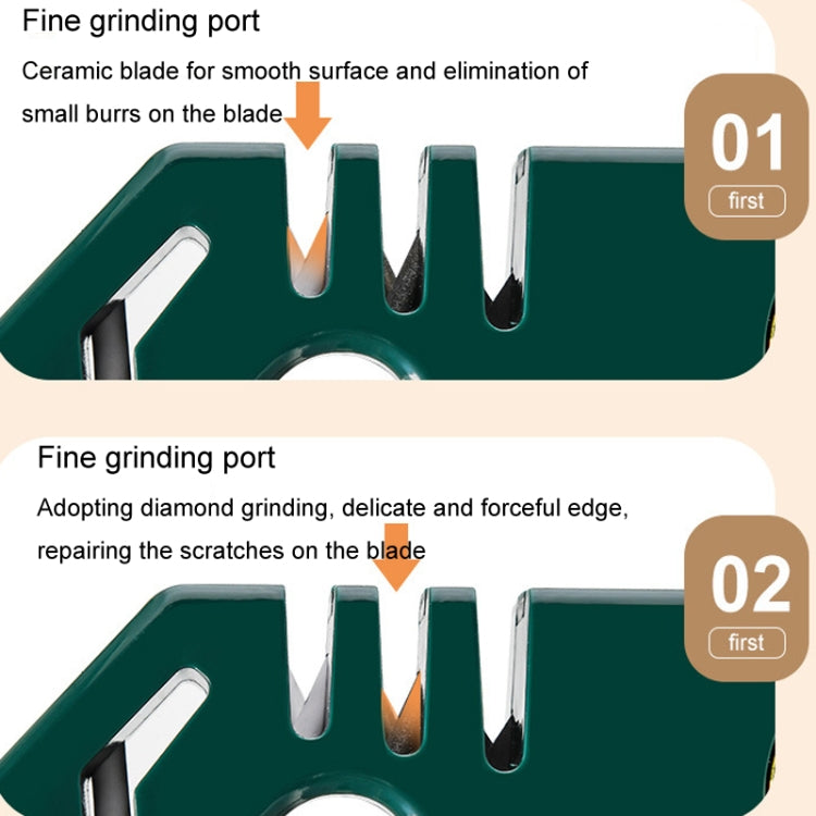 4 In 1 Knife Sharpener 4-Stage Kitchen Quick Sharpening Stone Manual Sharpening Tool(Orange) by bashfashion