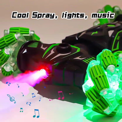 2.4G Spray RC Car Gesture Sensor Music Lights Twist Stunt Drift Car Double Side Driving Buggy Toy, Color: Handle+Watch RC Blue by bashfashion