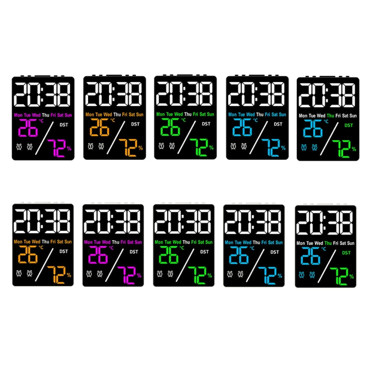 Multifunctional Temperature / Humidity Display Electronic Alarm Clock, Color: Rose Red White by bashfashion