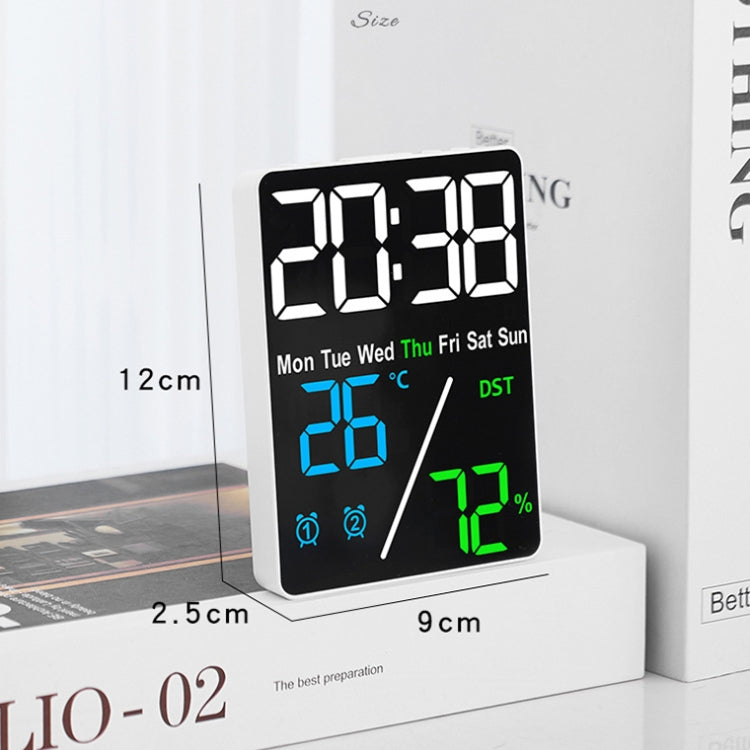 Multifunctional Temperature / Humidity Display Electronic Alarm Clock, Color: Three-color White by bashfashion