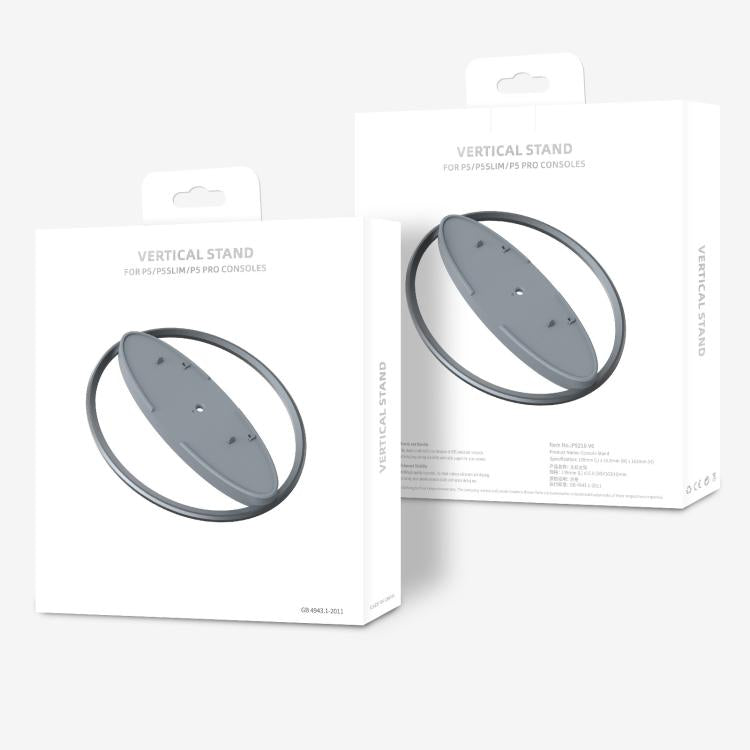 For PS5 / PS5 Slim / PS5 Pro Game Console Desktop Vertical Stand Non-Slip Base(Silver) by bashfashion