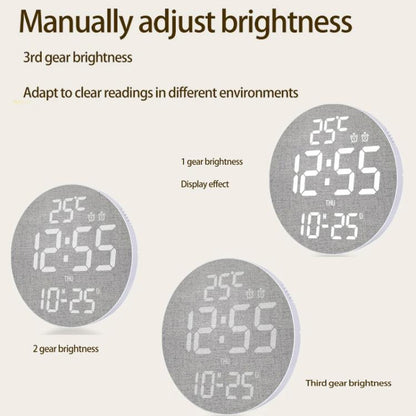 11.6-Inch White Light Wall Clock With Remote Control Multi-Functional Alarm Clock White+Black by bashfashion