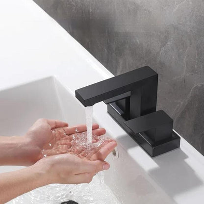 Dual Handle Two-Hole Bathroom Sink Faucet for Undermount Basin Separate Hot/Cold Water Controls, Spec: Brushed YH068 by bashfashion