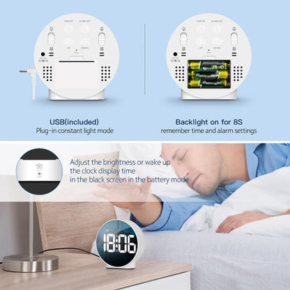 EDUP EH-8816 Simple Digital Electronic Clock Night Light Battery Plug-in Dual Power Mode Alarm Clock(White Case Colorful Letter) by EDUP