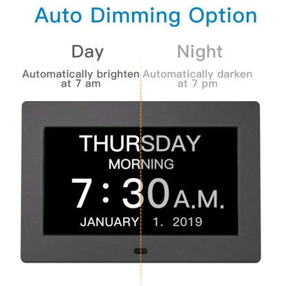10-Inch Digital Clock With Voice Time Announcement, Auto DST Adjustment, 20 Custom Alarms, 8 Medication Reminders US Plug White by bashfashion