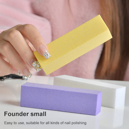 10 PCS Tofu Block Nail Polish Four Squares High Elastic Cotton Manicure Sand Block (White) by bashfashion